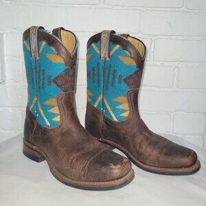 Rare Vintage Paul Brodie X Pendleton Western Cowboy Boots Size 7